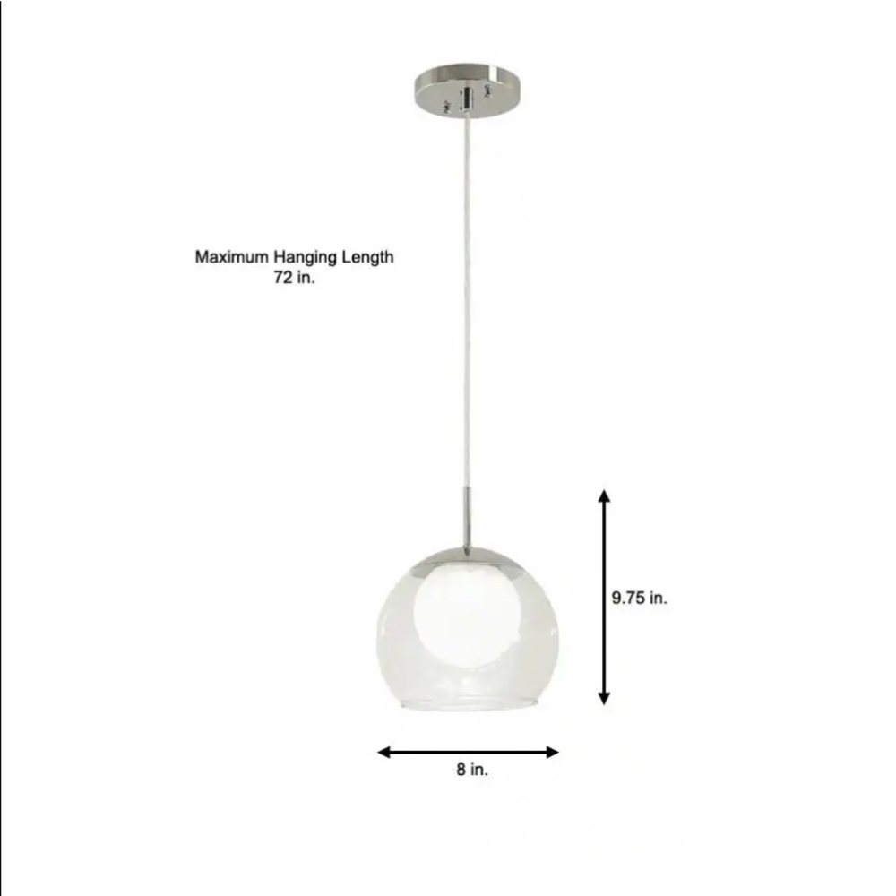Brand new in box Melinda 40-Watt Equivalence Chrome Integrated LED Mini Pendant - Picture 3 of 6